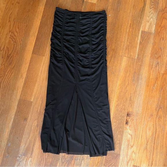 Sheer Mesh Maxi Pencil Skirt with Slit - S - Picture 6 of 8